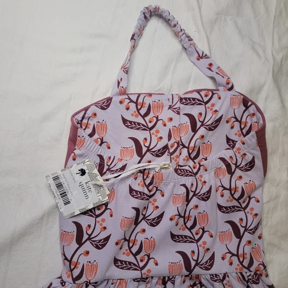 Kate Quinn Organics Halter Dress 8y NEW Floral Vine - Picture 2 of 9